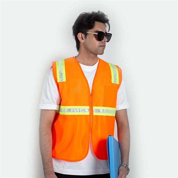 Gilet de sécurité portuaire haute visibilité jaune orange