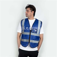 Gilet d'équitation de sécurité bleu avec poches